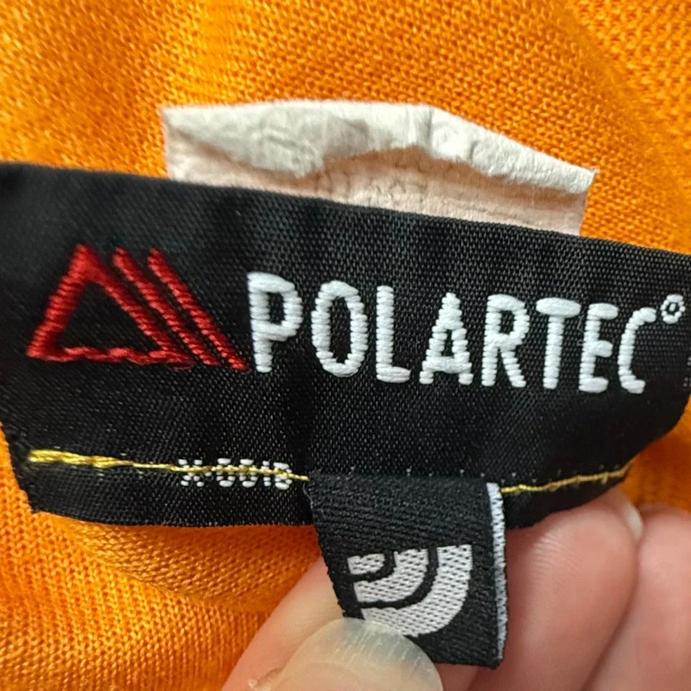 Vintage The North Face Polartec Pullover Men L Orange 1/4 Zip Made USA